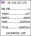 Online visitors stats with hit counter