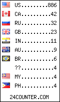 visitors by country counter