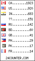 visitors by country counter