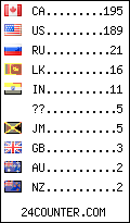 visitors by country counter