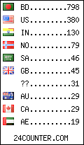 visitors by country counter