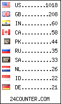 visitors by country counter