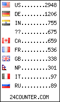 visitors by country counter