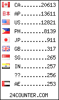 visitors by country counter