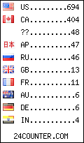 visitors by country counter