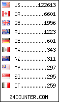 visitors by country counter