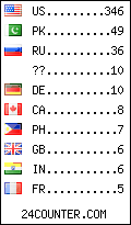 visitors by country counter