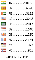 visitors by country counter