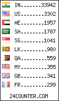 visitors by country counter