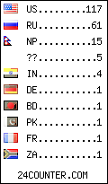 visitors by country counter
