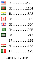 visitors by country counter