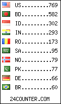 visitors by country counter