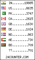 visitors by country counter