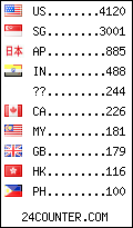 visitors by country counter