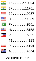 visitors by country counter