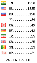 visitors by country counter