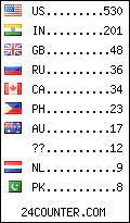 visitors by country counter