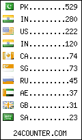 visitors by country counter