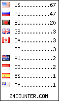 visitors by country counter