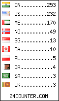 visitors by country counter