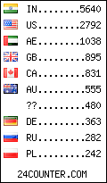 visitors by country counter