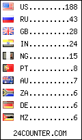 visitors by country counter