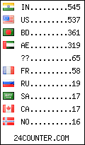 visitors by country counter