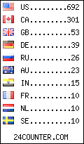 visitors by country counter