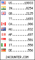 visitors by country counter