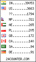 visitors by country counter