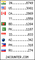 visitors by country counter