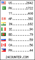 visitors by country counter