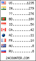 visitors by country counter
