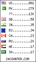 visitors by country counter