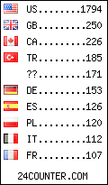 visitors by country counter