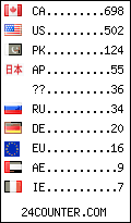 visitors by country counter